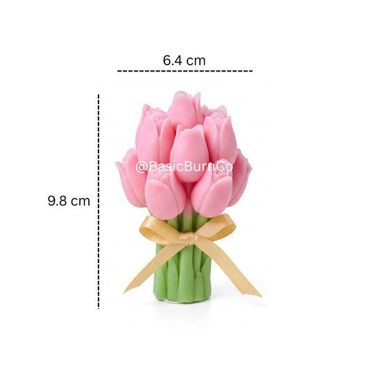 Pink Tulip Bouquet Candle