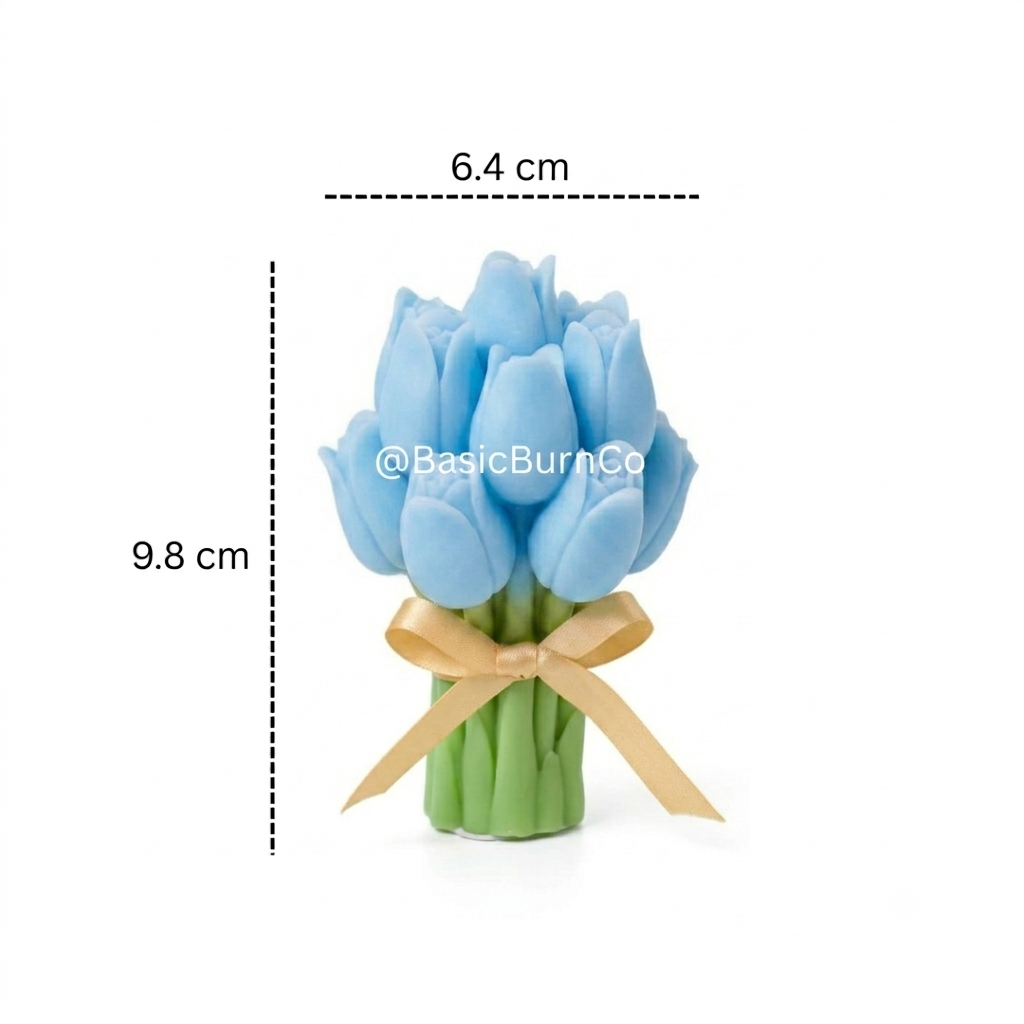 Blue Tulip Bouquet Candle